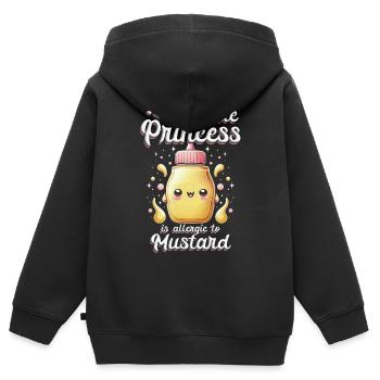 Allergie à la moutarde - Sweat Premium à capuche zippé enfant bio - noir - Dos - AI Model Kid Male (0cm)