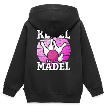 Kegel Mädel - Kinder Premium Organic Zip Hoodie - Schwarz - Hinten - AI Model Kid Male (0cm)