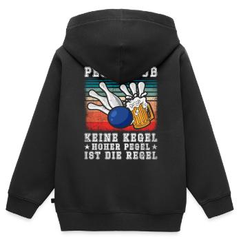 Pegelklub Keine Kegel Hoher Pegel Ist Die Regel - - Kinder Premium Organic Zip Hoodie - Schwarz - Hinten - AI Model Kid Male (0cm)