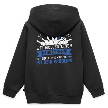 Kegel Mädel - Kinder Premium Organic Zip Hoodie - Schwarz - Hinten - AI Model Kid Male (0cm)
