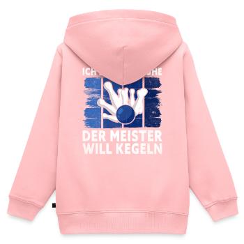 I beg for silence, the master wants to bowl, - - Kids Premium Organic Zip-up Hoodie - rose - Back - AI Model Kid Female (0cm)
