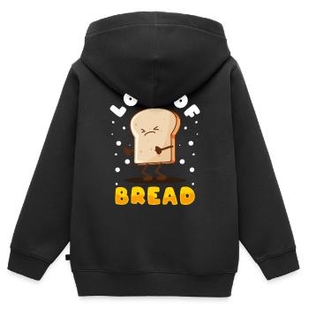 Machine à pain pour la cuisson du pain - Sweat Premium à capuche zippé enfant bio - noir - Dos - AI Model Kid Male (0cm)
