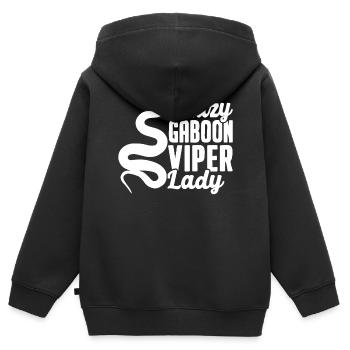 Crazy Gabon Viper Lazy Snake - Sweat Premium à capuche zippé enfant bio - noir - Dos - AI Model Kid Male (0cm)