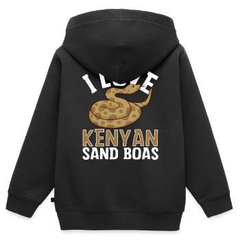 J’adore le serpent boas des sables du Kenya - Sweat Premium à capuche zippé enfant bio - noir - Dos - AI Model Kid Male (0cm)