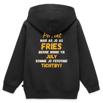 Chemise d’anniversaire frisonne Anniversaire des Frisons en juillet - Sweat Premium à capuche zippé enfant bio - noir - Dos - AI Model Kid Male (0cm)