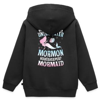 Underwater Mormon Housekeeper Mormaid für einen - Kinder Premium Organic Zip Hoodie - Schwarz - Hinten - AI Model Kid Male (0cm)