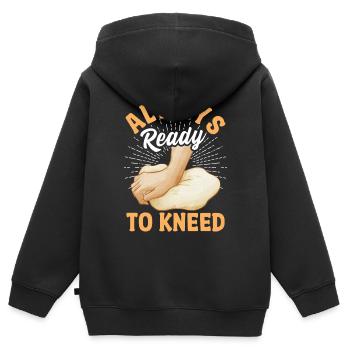 Brotbacken Brotbackautomat - Kinder Premium Organic Zip Hoodie - Schwarz - Hinten - AI Model Kid Male (0cm)