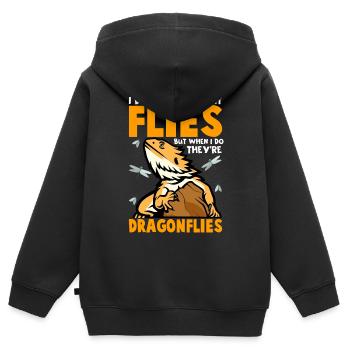 Libellen - Kinder Premium Organic Zip Hoodie - Schwarz - Hinten - AI Model Kid Male (0cm)