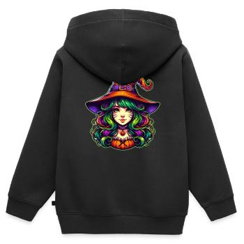 Dans un monde rempli de princesses, soyez une sorcière - Sweat Premium à capuche zippé enfant bio - noir - Dos - AI Model Kid Male (0cm)