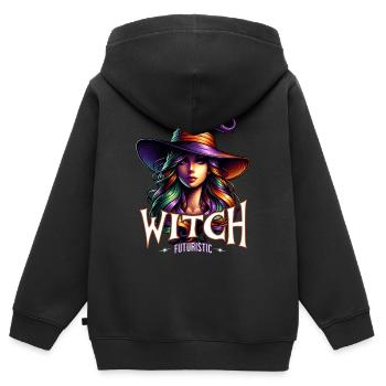Dans un monde rempli de princesses, soyez une sorcière - Sweat Premium à capuche zippé enfant bio - noir - Dos - AI Model Kid Male (0cm)