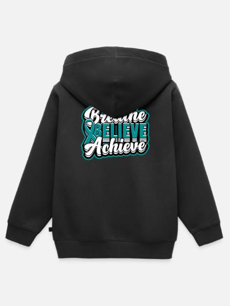 Entgiftung Suchtkrank Belive Achieve - Kinder Premium Organic Zip Hoodie - Schwarz