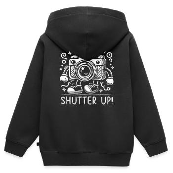 Fotograf Fotografie Fotografen Shutter - Kinder Premium Organic Zip Hoodie - Schwarz - Hinten - AI Model Kid Male (0cm)