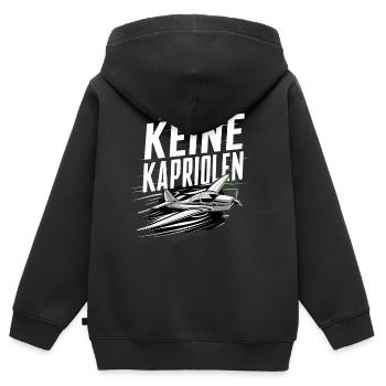 Keine Kapriolen - Nicht so tief Rüdiger - Kinder Premium Organic Zip Hoodie - Schwarz - Hinten - AI Model Kid Male (0cm)