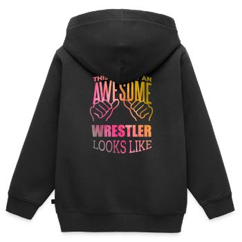 Ringen - Kinder Premium Organic Zip Hoodie - Schwarz - Hinten - AI Model Kid Male (0cm)