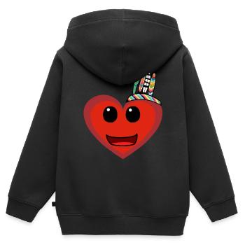 Wild West Heart Hearts Chamans Chamans - Sweat Premium à capuche zippé enfant bio - noir - Dos - AI Model Kid Male (0cm)