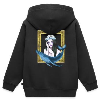Matrosen Matrose Seefahrt Fisch Fische Seemänner - Kinder Premium Organic Zip Hoodie - Schwarz - Hinten - AI Model Kid Male (0cm)
