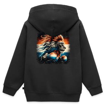 Boxershorts Shirt Design Nationalfarben Niederländisch - Kinder Premium Organic Zip Hoodie - Schwarz - Hinten - AI Model Kid Male (0cm)