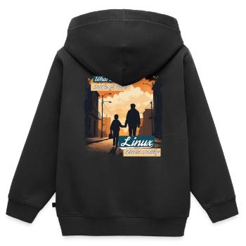 Cloud Wolken Linux Server Admin Nerd Witz - Kinder Premium Organic Zip Hoodie - Schwarz - Hinten - AI Model Kid Male (0cm)