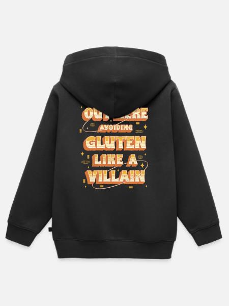 Glutenallergie Glutenunverträglichkeit - Kinder Premium Organic Zip Hoodie - Schwarz