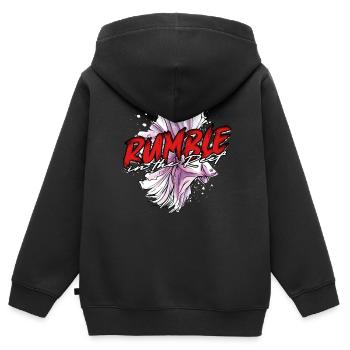 Les poissons Betta grondent dans le récif - Sweat Premium à capuche zippé enfant bio - noir - Dos - AI Model Kid Male (0cm)