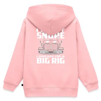 Lkw-Fahrer Schnarchen - Kinder Premium Organic Zip Hoodie - Rosa - Hinten - AI Model Kid Female (0cm)