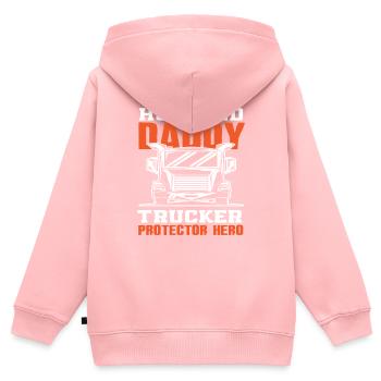 Lkw-Fahrer Ehemann Vater - Kinder Premium Organic Zip Hoodie - Rosa - Hinten - AI Model Kid Female (0cm)