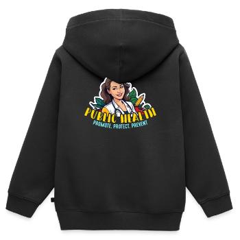 Health Educator Public Health Promote Counselor - Kinder Premium Organic Zip Hoodie - Schwarz - Hinten - AI Model Kid Male (0cm)