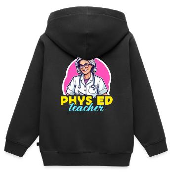Health Educator Phys Ed Teacher Public Health - Kinder Premium Organic Zip Hoodie - Schwarz - Hinten - AI Model Kid Male (0cm)