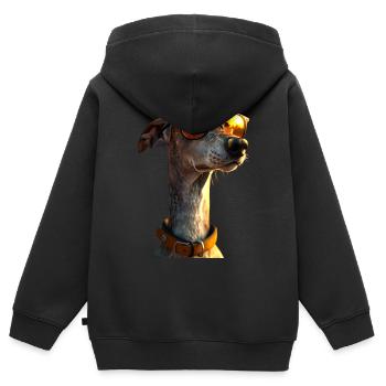 Windhund Hundeliebhaber Jagdhund Liebe Greyhound - Kinder Premium Organic Zip Hoodie - Schwarz - Hinten - AI Model Kid Male (0cm)