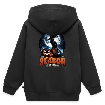 Scaredy Cat No Treats Just Halloween Tricks - Kids Premium Organic Zip-up Hoodie - black - Back - AI Model Kid Male (0cm)