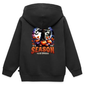 Scaredy Cat No Treats Just Halloween Tricks - Kids Premium Organic Zip-up Hoodie - black - Back - AI Model Kid Male (0cm)