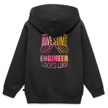Engineering Engineering Engineering - Kids Premium Organic Zip-up Hoodie - black - Back - AI Model Kid Male (0cm)
