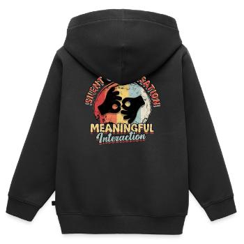 Sign Language Silent Conversation - Kids Premium Organic Zip-up Hoodie - black - Back - AI Model Kid Male (0cm)