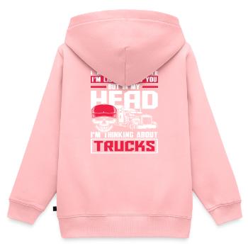 Lkw-Fahrer LKW Logistik Spedition - Kinder Premium Organic Zip Hoodie - Rosa - Hinten - AI Model Kid Female (0cm)