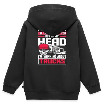 Lkw-Fahrer LKW Logistik Spedition - Kinder Premium Organic Zip Hoodie - Schwarz - Hinten - AI Model Kid Male (0cm)