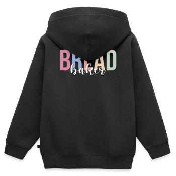 Pain Boulanger Boulangerie Boulangerie Confiserie - Sweat Premium à capuche zippé enfant bio - noir - Dos - AI Model Kid Male (0cm)