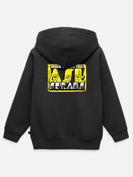 ASL Dolmetscher Gebärdensprache - Kinder Premium Organic Zip Hoodie - Schwarz