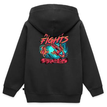 Kampffisch Siamesische Kampffische - Kinder Premium Organic Zip Hoodie - Schwarz - Hinten - AI Model Kid Male (0cm)