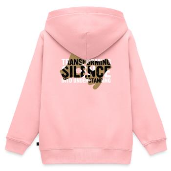 ASL Dolmetscher Gebärdensprache - Kinder Premium Organic Zip Hoodie - Rosa - Hinten - AI Model Kid Female (0cm)