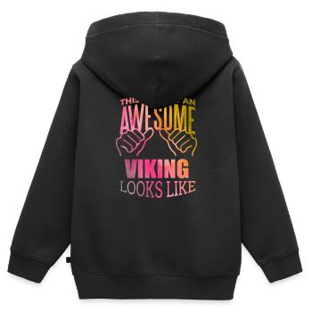 Viking Viking Viking - Sweat Premium à capuche zippé enfant bio - noir - Dos - AI Model Kid Male (0cm)