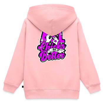 ASL Sign Language Interpreter - Kids Premium Organic Zip-up Hoodie - rose - Back - AI Model Kid Female (0cm)