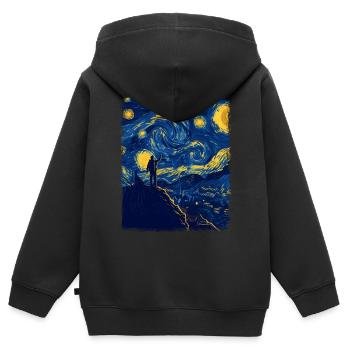 Backpacker Backpacking Camping Wandern Sternennach - Kinder Premium Organic Zip Hoodie - Schwarz - Hinten - AI Model Kid Male (0cm)