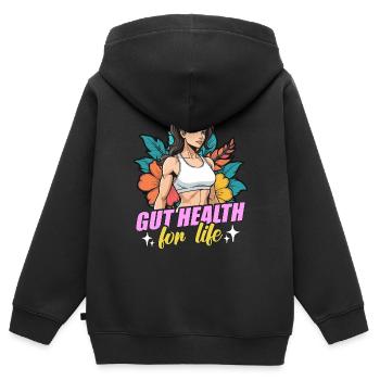 Health Coach Gut Health For Life Personal Trainer - Kids Premium Organic Zip-up Hoodie - black - Back - AI Model Kid Male (0cm)