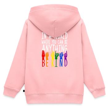 ASL Sign Language Interpreter - Kids Premium Organic Zip-up Hoodie - rose - Back - AI Model Kid Female (0cm)