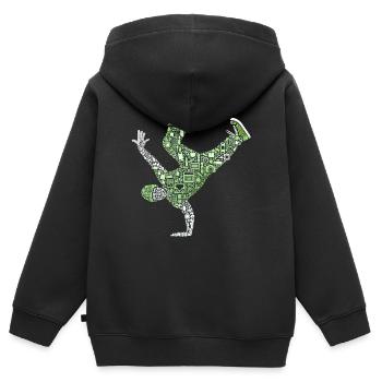 Breakdance, Breakdancer, Breakdancing, Hip Hop - Sweat Premium à capuche zippé enfant bio - noir - Dos - AI Model Kid Male (0cm)