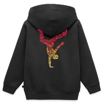 Breakdance, Breakdancer, Breakdancing, Hip Hop - Sweat Premium à capuche zippé enfant bio - noir - Dos - AI Model Kid Male (0cm)