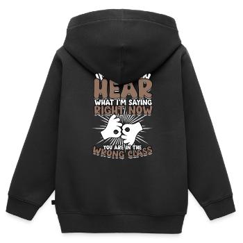 ASL Sign Language Interpreter - Kids Premium Organic Zip-up Hoodie - black - Back - AI Model Kid Male (0cm)