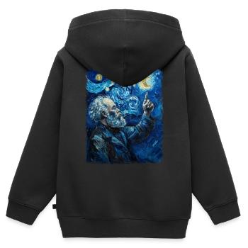 Karl Marx Kommunismus Kommunist Sternennacht Gemäl - Kinder Premium Organic Zip Hoodie - Schwarz - Hinten - AI Model Kid Male (0cm)