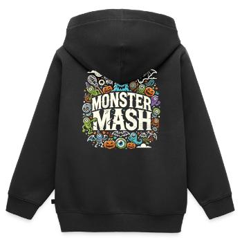 "Monster Mash" Halloween für Kider und Erwachsene - Kinder Premium Organic Zip Hoodie - Schwarz - Hinten - AI Model Kid Male (0cm)