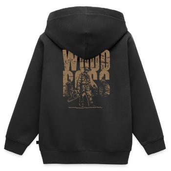 Holzfäller Baumfäller Waldarbeiter - Kinder Premium Organic Zip Hoodie - Schwarz - Hinten - AI Model Kid Male (0cm)